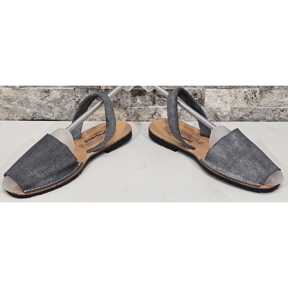 Jeffrey Campbell Ibiza Slingback Sandals Gray Nubuck Flats Women's 40 | US 9-9.5 - Picture 9 of 12
